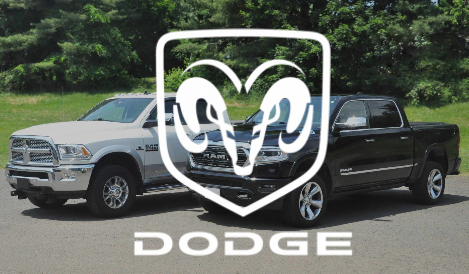 Dodge Category Image - Two Trucks with Dodge Logo